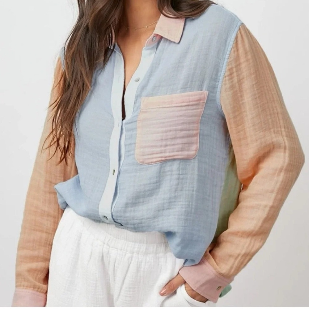 Rails Ellis Bermuda Color-block Button Down Shirt